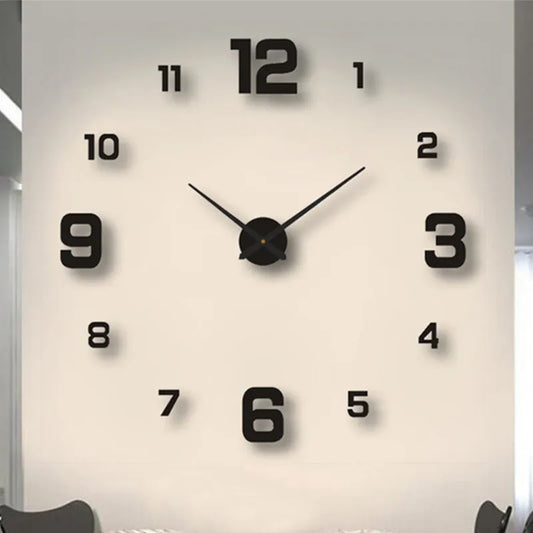 3D Wall Clocks Luminous DIY Acrylic Mirror Wall Stickers for Home Decor Living Room Quartz Needle Self Adhesive Hanging Watch